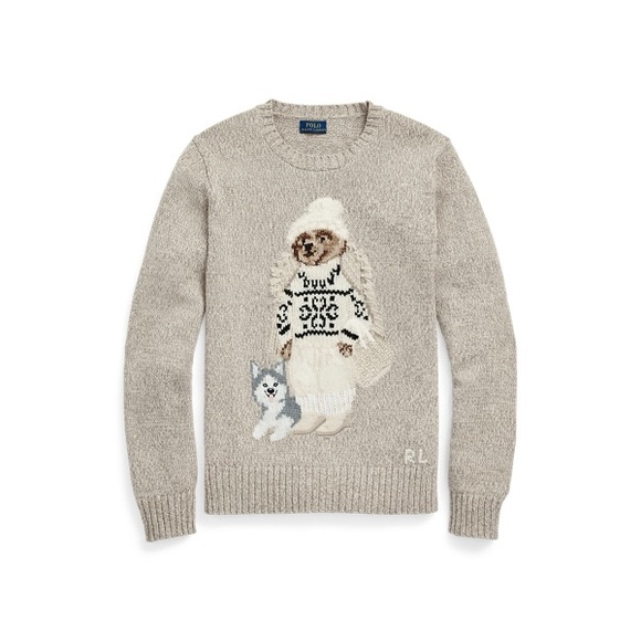 Ralph Lauren Cream Sweater with Dog Motif - Picture 1 of 4